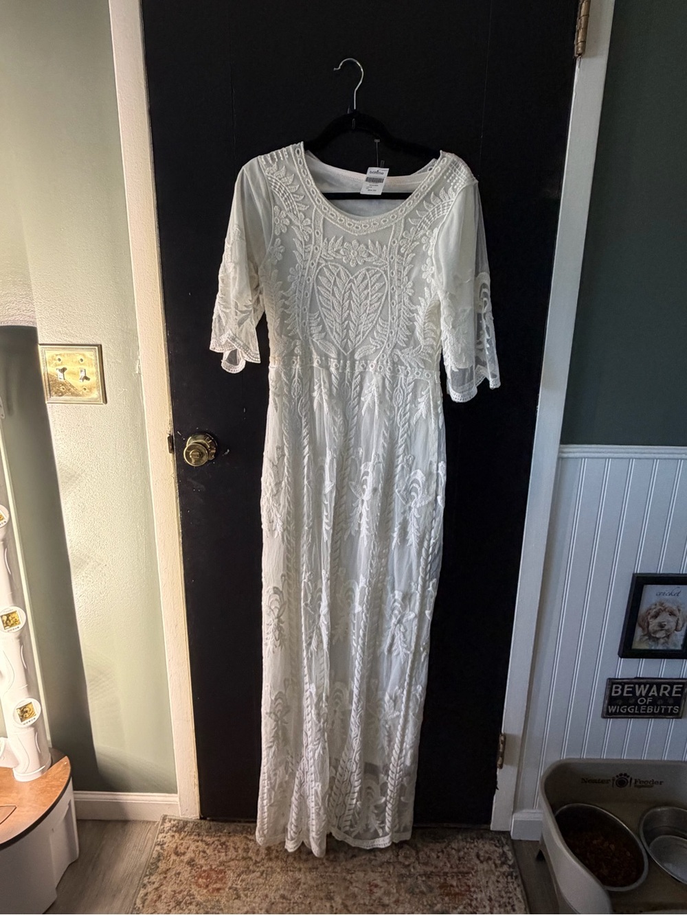 White Embroidered Dress - Bohme NWT